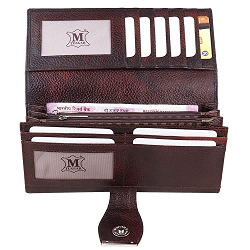 Mtuggar-Women-Clutch-Wallet-Genuine-Leather-Brown-2805-BRN