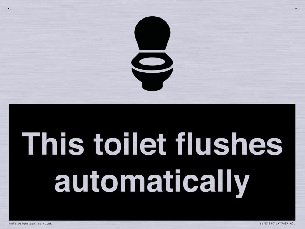 This toilet flushes automatically Sign - 200x150mm - A5L