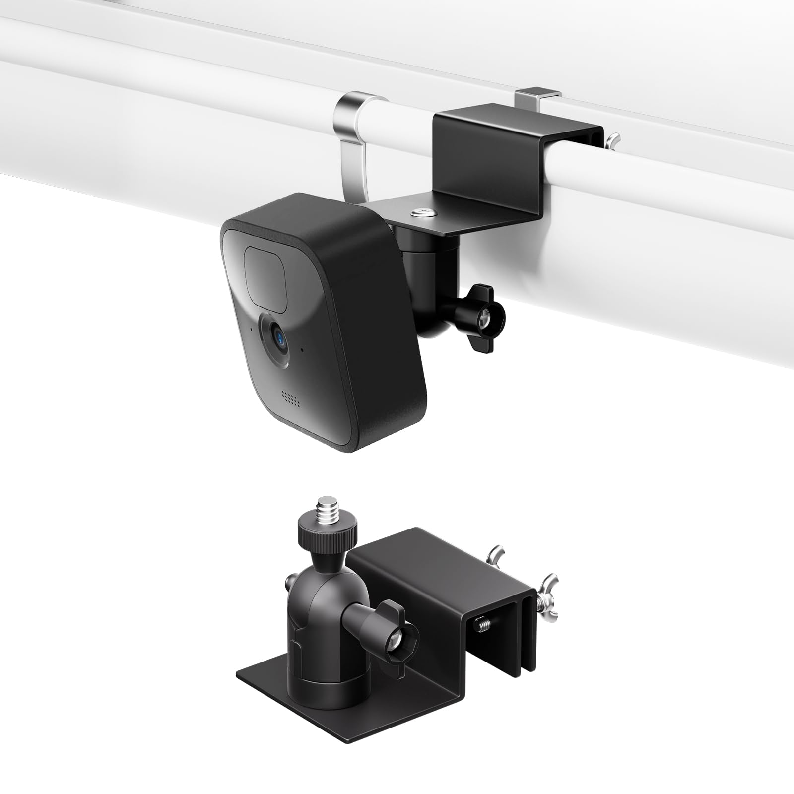 Uchwyt na rynnę dachową, uchwyt na kamerę, do All-New Blink Outdoor 4 (4. generacji)/(3. generacji)/Blink XT/XT2/Blink Mini/Blink do kamer wewnętrznych, regulacja 360 stopni (czarny, 1 opakowanie)