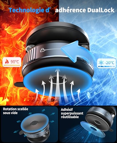 Beeasy Magnetico Soporte Movil Coche con Ventosa, 360° Ajustable, Portátil Iman Soporte Móvil Coche Salpicadero Universal para iPhone 17 16 15 14 13 12 Pro MAX, Negro - imagen 3