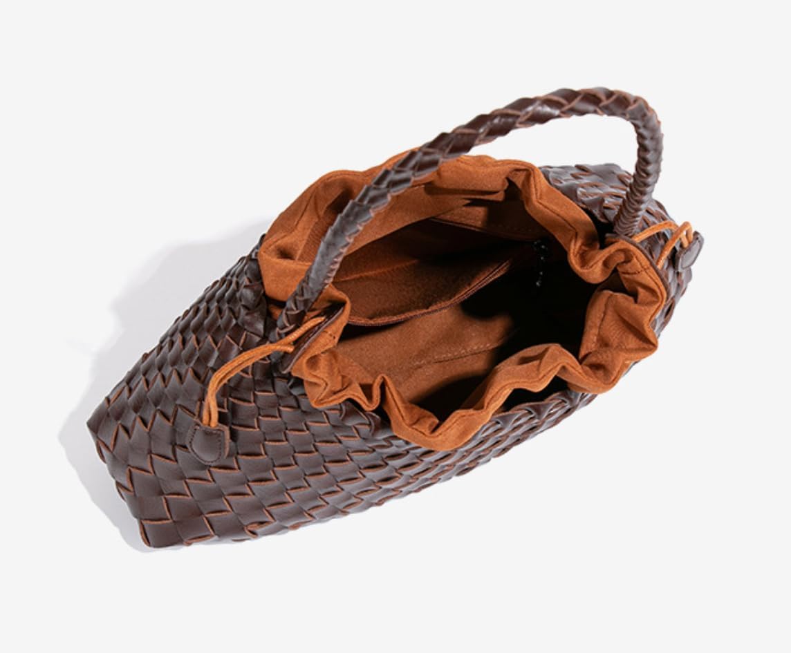 2 Pcs Slouchy Woven Hobo Bags Women Trendy Underarm Crossbody Shoulder Bag Summer Beach Travel Bag Bucket Tote Handbag