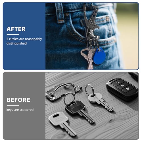 Image of Heavy Duty Key chain, Carabiner Clip Keychain with Bottle Opener, 3 Key Rings for Car Keys, Metal Secure Snap Lock, Family Present for Men and Women(Black,1-Pack)