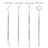 Vista 2 de Oral Dentistry - Juego de herramientas de higiene dental de acero inoxidable, espejo de boca, rascador de tarta y escalador de pollo, kit dental es