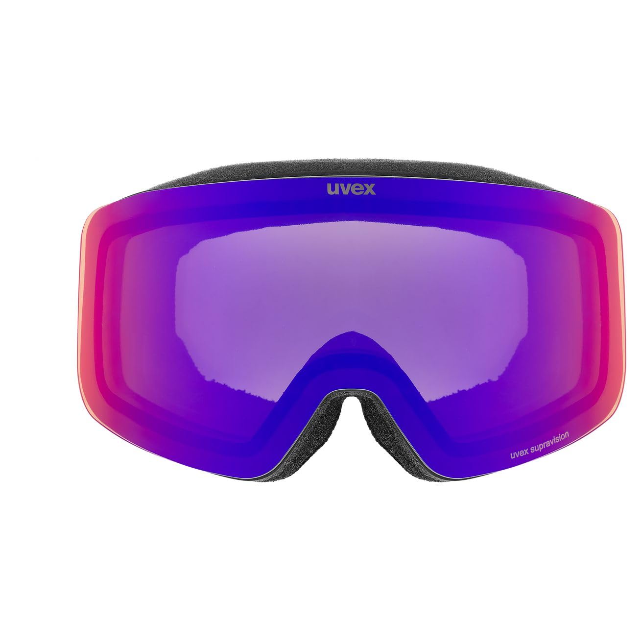 uvex pwdr FM, Gogle narciarskie unisex-dzieci, schwarz matt dl/rubinrot-klar, one size