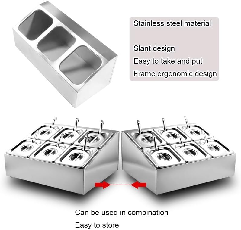 Stainless Steel Pizza Prep Station with Lids, Condiment Organizer & Compartment Trays for Sauces, Seasoning Food Container (34x39.8x25.2cm) - Perfect for Restaurants & Home Chefs