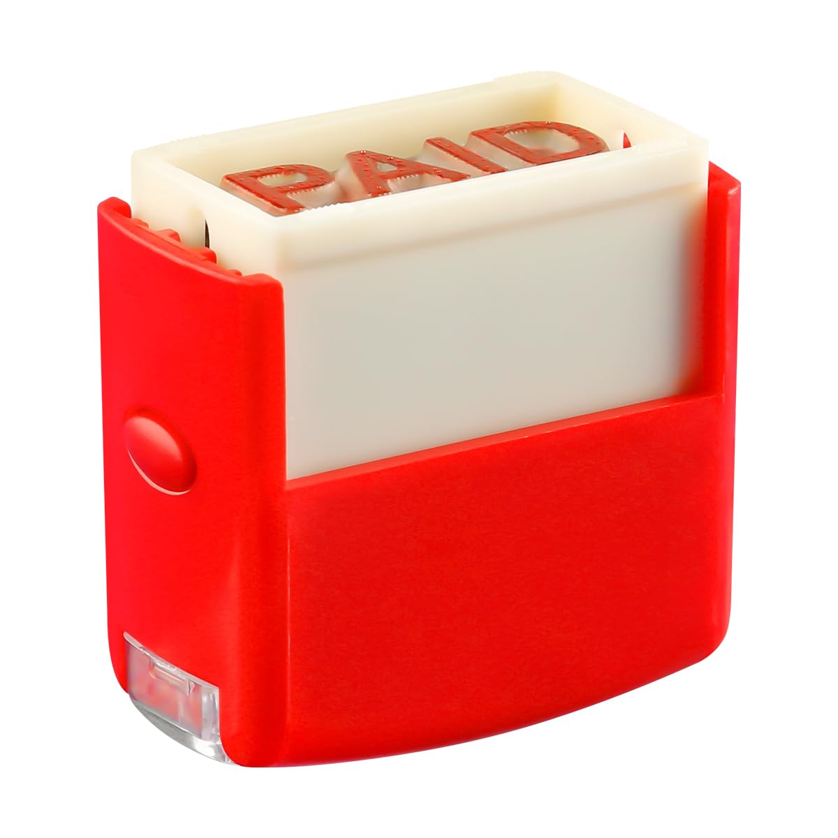 Lotsdonxia Red Self-Inking Paid Rubber Stamp - Compact Bold Text, Refillable Ink For Office Documents, Receipts & Business Cards (Red)