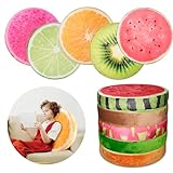 CONEHOY 5 Pcs Round Fruit Shaped Throw Pillow 13.7 Inch 3D Home Decor of Fruit Themed Shaped Pillow for Couch Bed Chair Floor Toy Seat Cushions