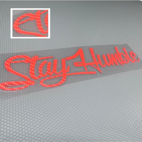 Image of Car Stickers for Stay Humble Auto Front Rear Windshield Window Decal Vans Truck Window Tail Decoration (Carbon Fibre Red, 200x50mm)