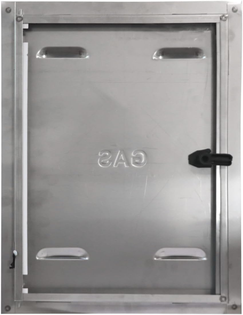 1105A Stainless Steel Gas Meter Flap with Lock and Square Key 350 x 450 mm