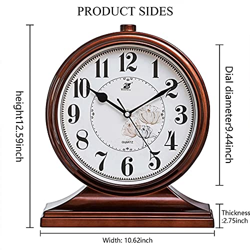 Reloj de repisa retro con acabados de calidad para decoración de salas de estar 7