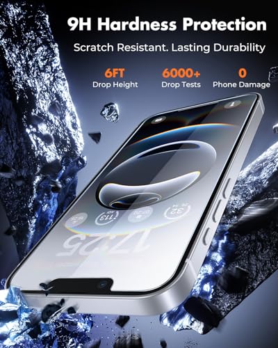 Image of UNBREAKcable 3-Pack Screen Protector for iPhone 16e, Double Shatterproof Tempered Glass [Easy Installation Frame] [9H Hardness] [99.99% HD Clear] [Case Friendly] for iPhone 6.1 inch