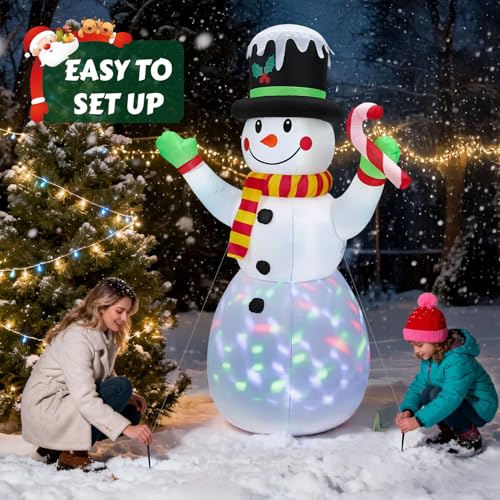 Bonhomme de neige gonflable 210 cm avec béquille pour Noël