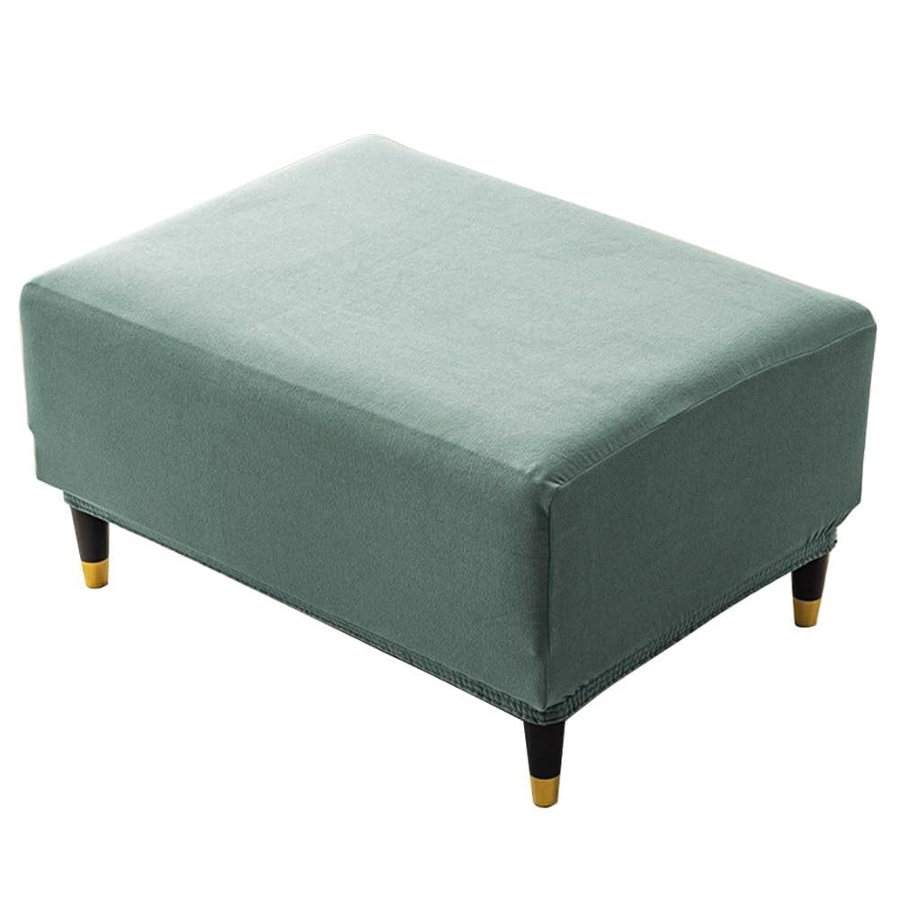 Housse de pouf extensible et lavable pino verde pour grand repose-pieds