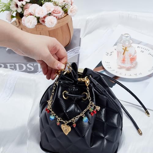 Extensor de correa para bolso con charms de frutas y baño de oro 18K 4