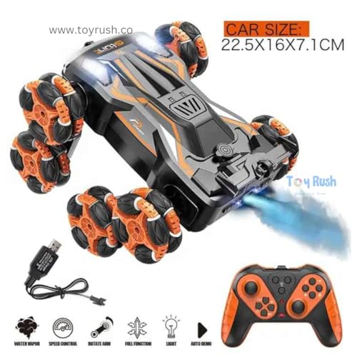 Image of Remote Control Drift Spray Stunt Car Hand Gesture Control 4Wd Off Road Vehicle With 8 Wheel Led Headlight Car Toys With For Kids - Multicolor