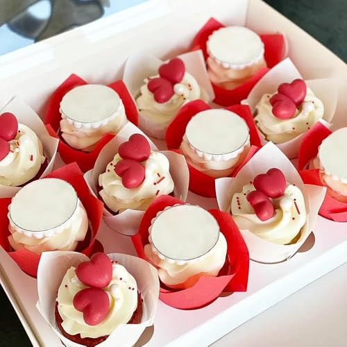 Image of 150 Pieces Tulip Cupcake Muffin Liners Paper Baking Cups Greaseproof Cupcake Wrappers for Birthday Wedding Party Baby Showers Catering Restaurants(Red /Green /Yellow)
