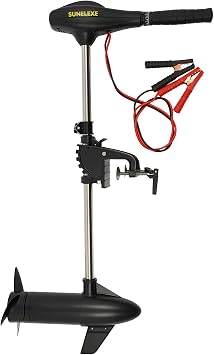 58Lbs Thrust Electric Outboard Motor, 12V 612W Trolling Motor 5 Forward 2 Reverse Speeds Boat Motor with Telescopic Handle & 3-Blade Propeller for Fishing Boats Kayaks Dinghies Yachts