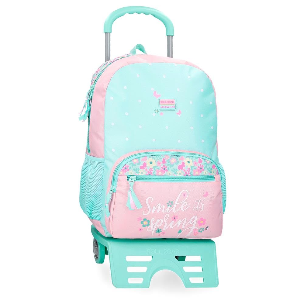 ROLL ROAD Spring Dream Mochila Escolar con Carro Multicolor 31x42x13 cms Poliéster