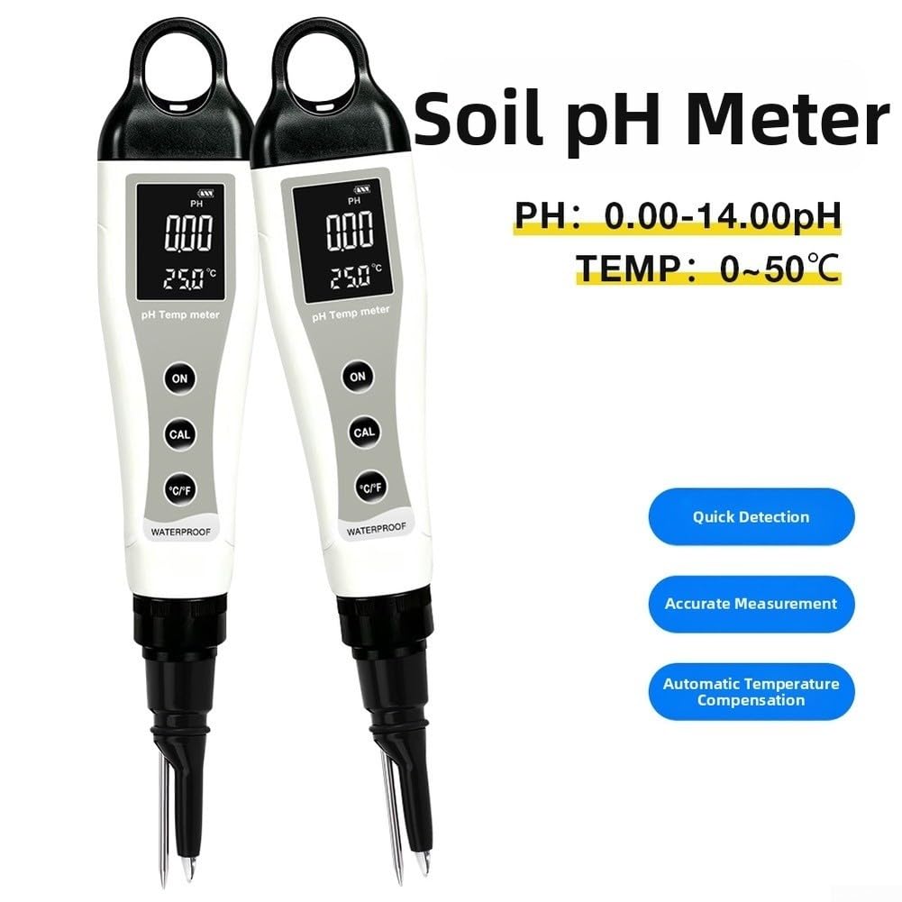 Medidor de pH Digital Portátil con Temperatura para Suelo