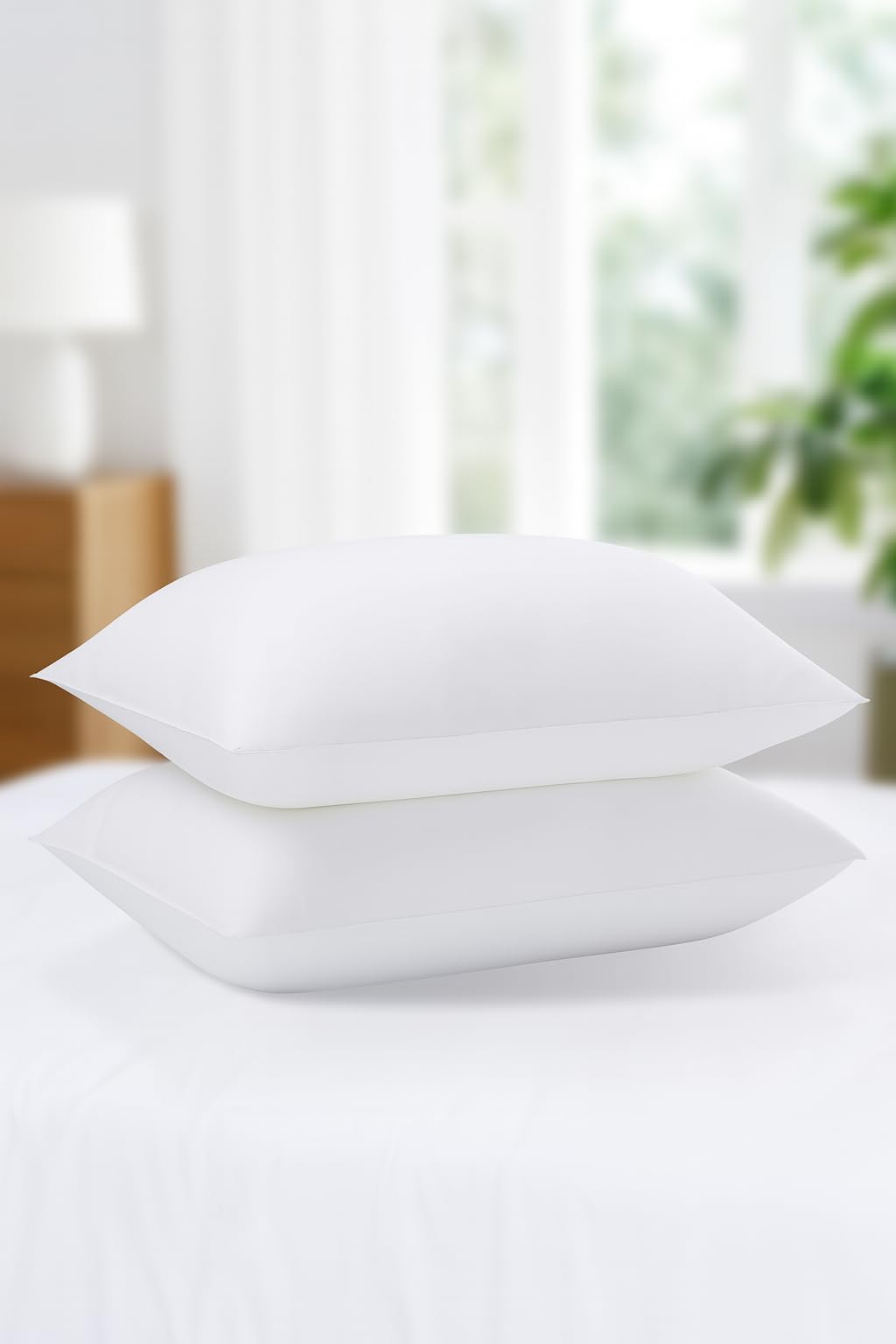Nightzone White/Light Pillows Bounce Back 2 Pack Hotel Quality Extra Filling Bed Fluffy Pillows For Side Stomach And Back Sleepers (Bounce Back Pillows Pack Of 2)