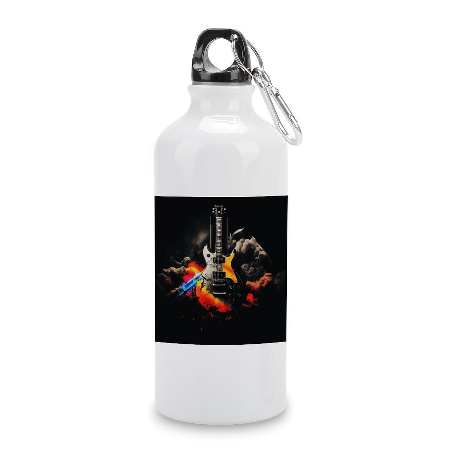 Rock Music Water Bottles Sublimation Aluminium Water Bottle with Lid&Hook Lightweight Leak Proof Travel Bottles Reusable Sports Water Bottle Hydration Flask for Outdoor