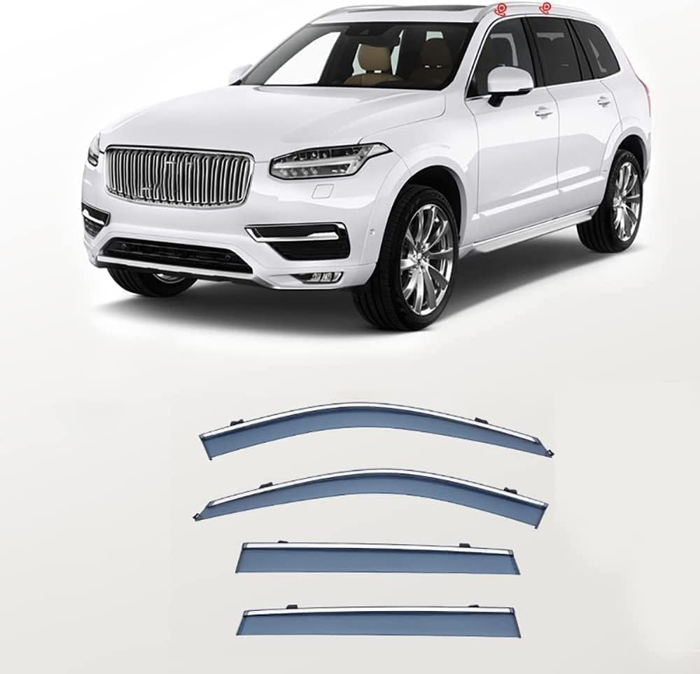 FengXH Window Deflectors for Volvo XC90 Spa 2015-4pc Smoke Tint, Waterproof, Noise Reducing.