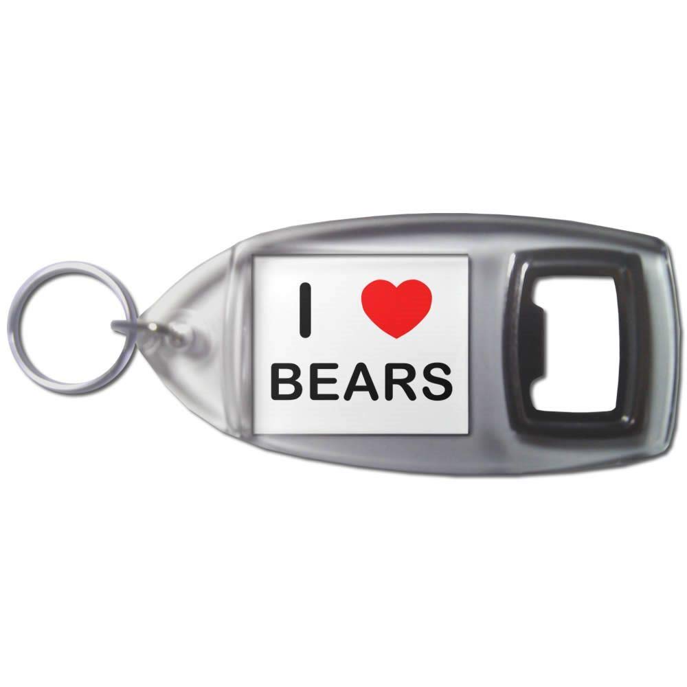 BadgeBeast.co.ukI Love Heart Bears - Plastic Bottle Opener Key Ring