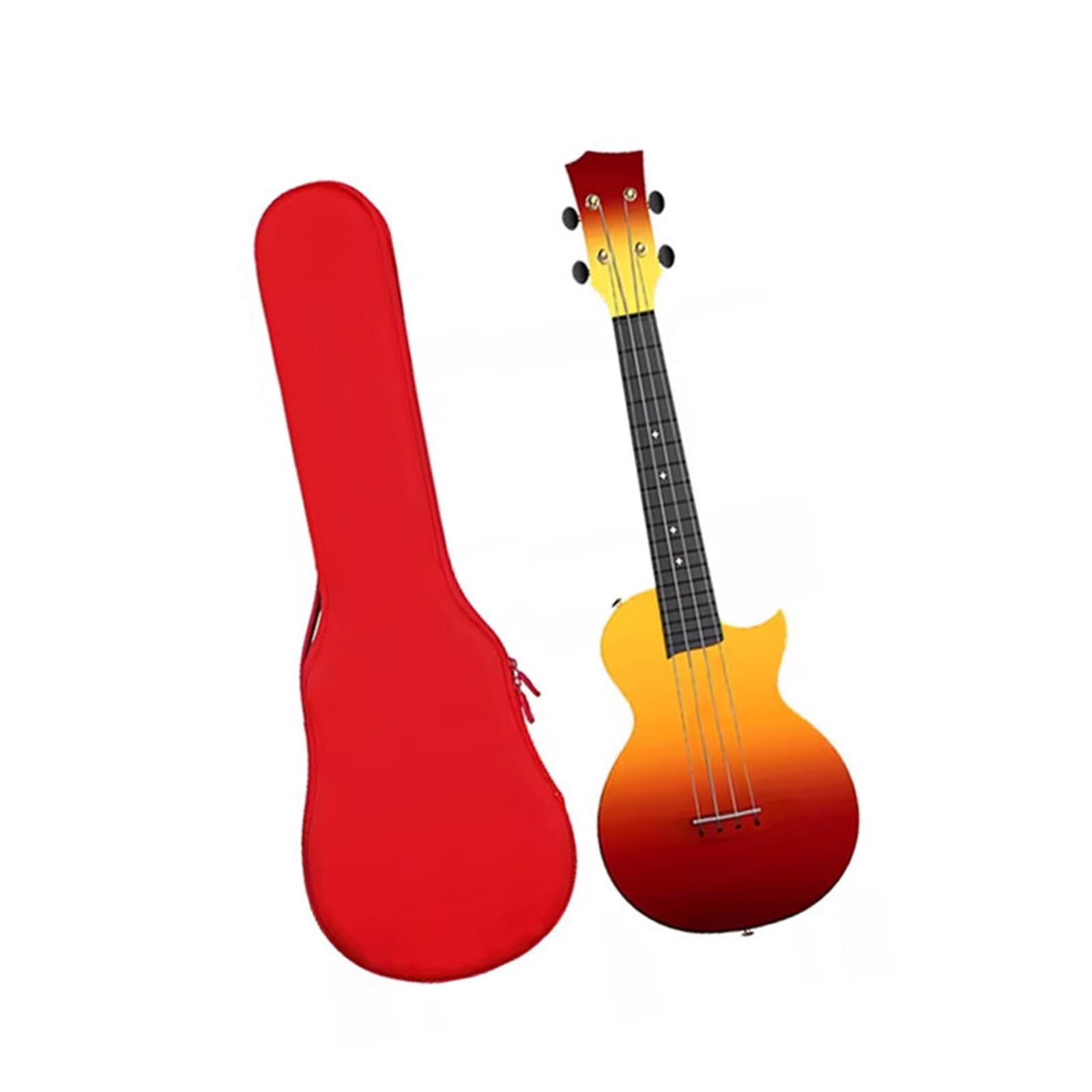 Pomarańczowo Czerwone 23 Calowe Ukulele Mała Gitara Ukulele Dla Dorosłych