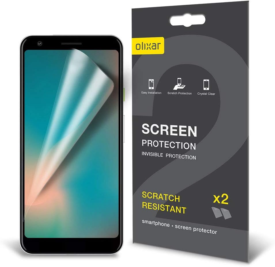 Olixar for Google Pixel 3a XL Screen Protector Film - Anti-Scratch, Bubble Free, HD Clear Clarity TPU Flexible Film Full Coverage Case Friendly - Easy Application - Clear