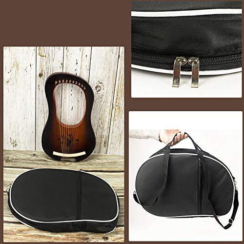 JVSISM Musical Instrument Storage Bag Lyre Harp Handbags Kalimba Thumb Piano Carry Bag Fit for 7-16 String Lyre Harp 40X38X6cm - Thumbnail 4