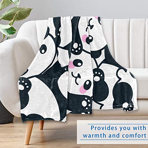 Couverture douce sans couture thermique motif panda pour canapé - 7