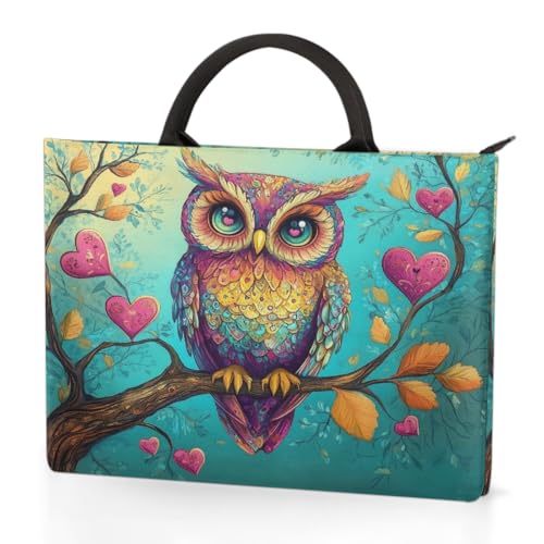 Funda para laptop 13.3 pulgadas con asas y bolsillos color búho miniatura 1