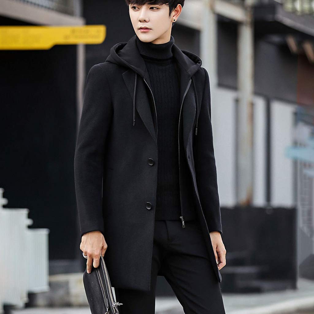 Trenchcoats Mens Trench Coat,Men's Winter Wool Coat, Men's