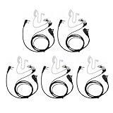 GoodQbuy 2 Pin PTT Mic Covert Acoustic Tube Earpiece Headset is Compatible with Icom Radio IC-F24S IC-F31 IC-F3 IC-F3S IC-F4 (Pack of 5)