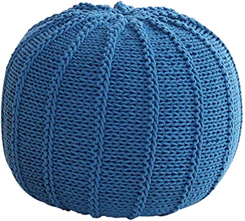 Pouf tricoté à la main en coton de style câble de qualité supérieure rond