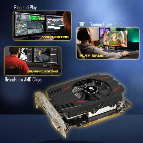 Image of Radeon RX 550 pci e x8 Graphics Card, 4GB, GDDR5, 128-Bit, DP /DVI-D /HDMI, Video Card for PC Gaming, 4k@60Hz Output, Computer GPU (Large Size)