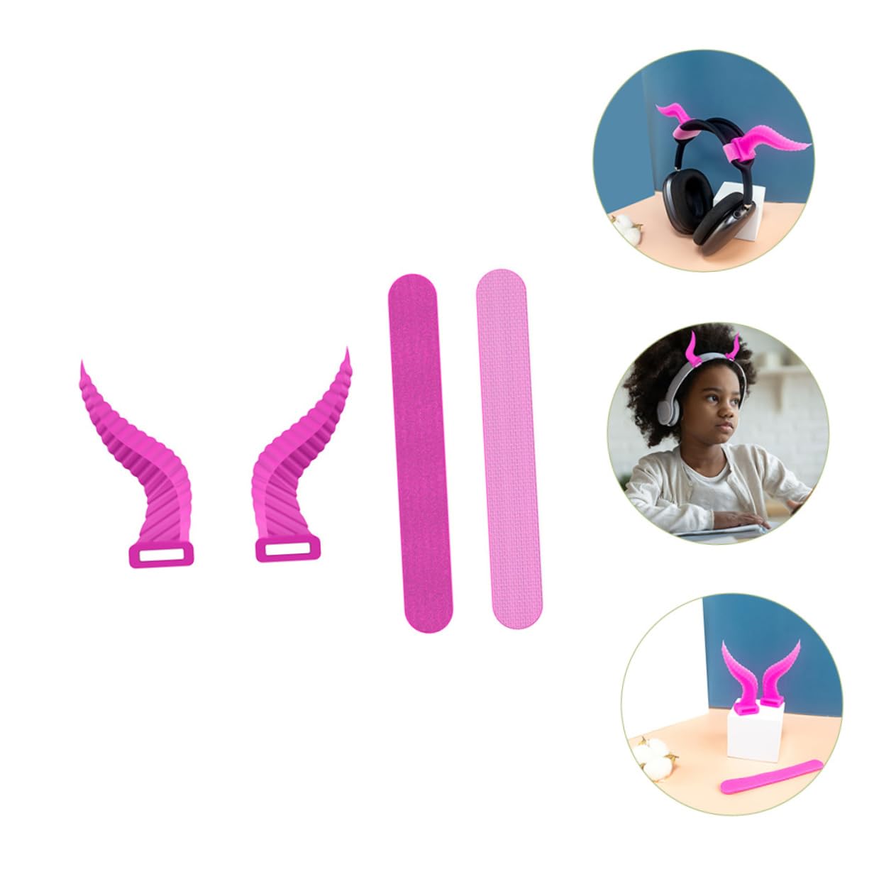 Angoily 5paia Decorazioni Horn Per Cuffie Silicone Accessori Per Headset Creativi e Divertenti Per Gaming e Feste Facili Da Installare e Compatibili Con La Maggior Parte Delle Cuffie Neon