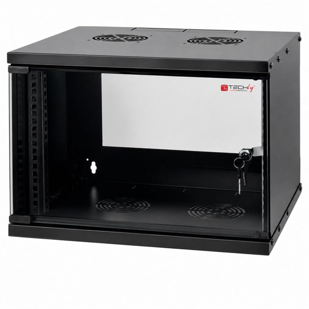 Techly Professional 023592 Armadio Rack 19" a Muro 6U Prof. 320 Nero Assemblato Nero