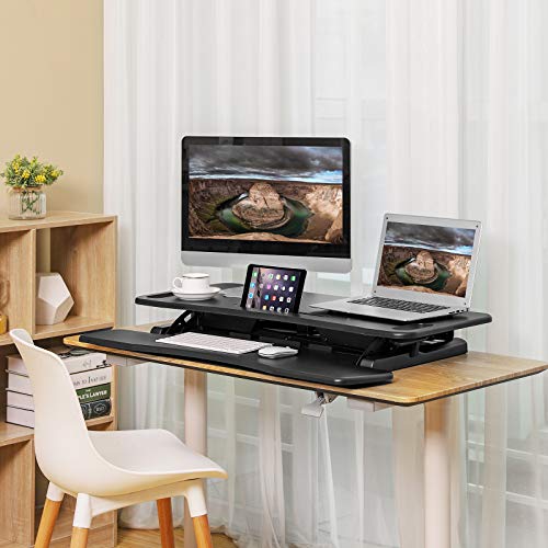 SONGMICS LSD06BK Bureau d'ordinateur, Noir, 95 x 40 cm