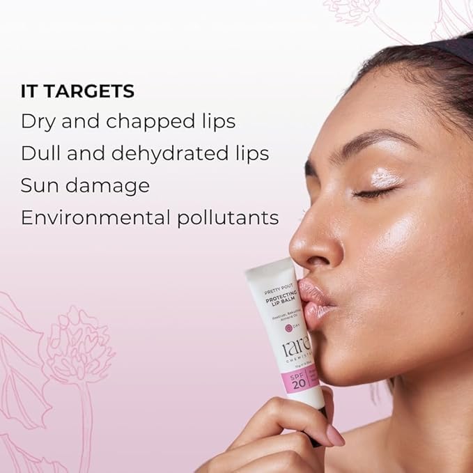 Image of Pretty Pout Protecting Day Lip Balm|SPF 20|Protection From Sun For All Skin Types|Contains Beetroot Extracts, Bakuchiol & Almond Oil|Fights Pigmentation|Berry Flavor (Pink)|10 gms