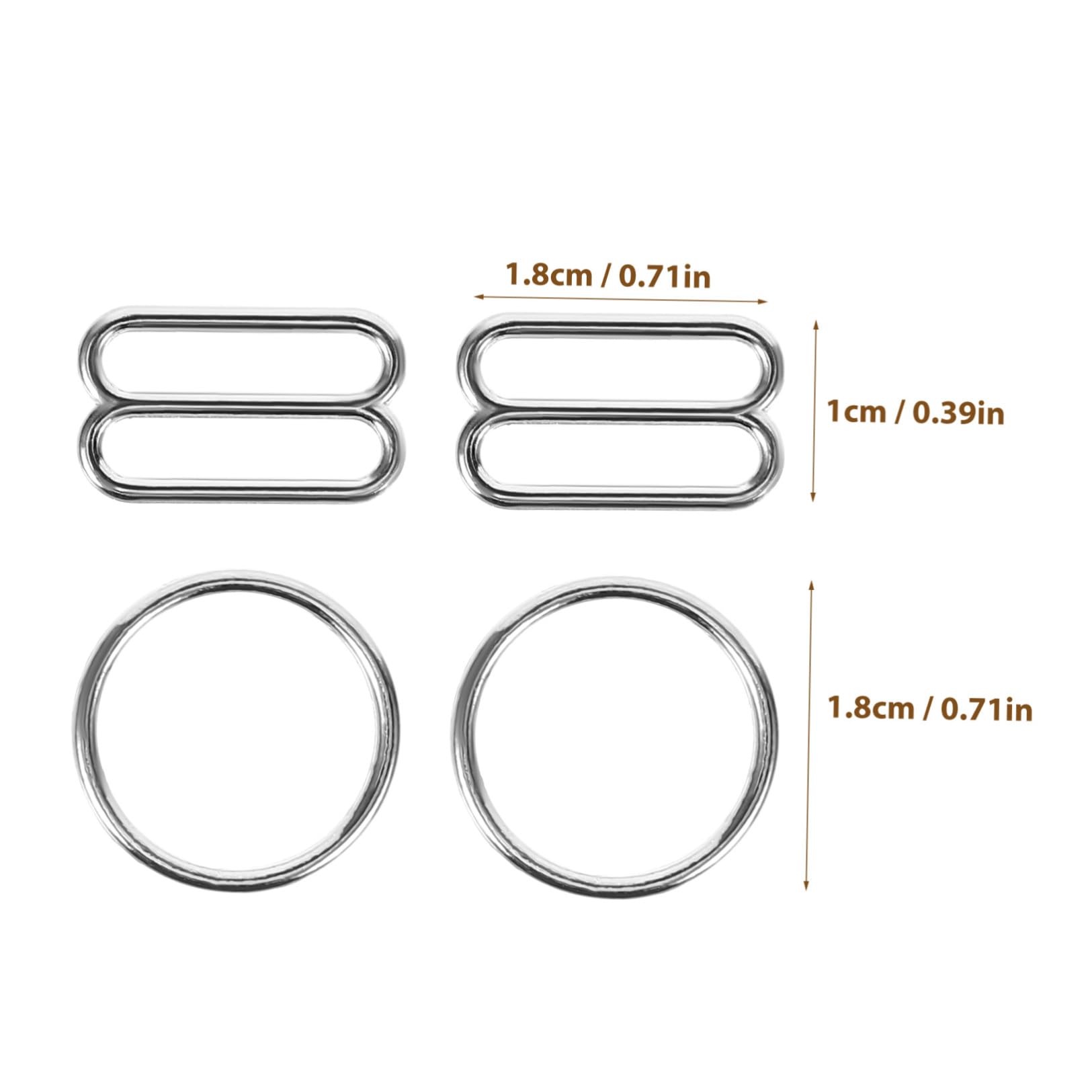 Mipcase 20 Paia Fibbie in Lega per Spalline Reggiseno Ganci a 8 e Anelli Rotondi, Chiusure Regolabili per Costume da Bagno e Abbigliamento, Accessori Sostitutivi Versatili per Uso
