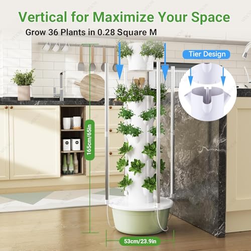 Kit de jardín hidropónico interior con luces LED de cultivo, sistema de riego automático, bomba y temporizador, kit de plantación para hierbas y verduras