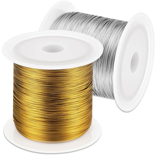 Acejoz 2 Rolls of 7-Strand Stainless Steel Beading Wire for Jewelry Making