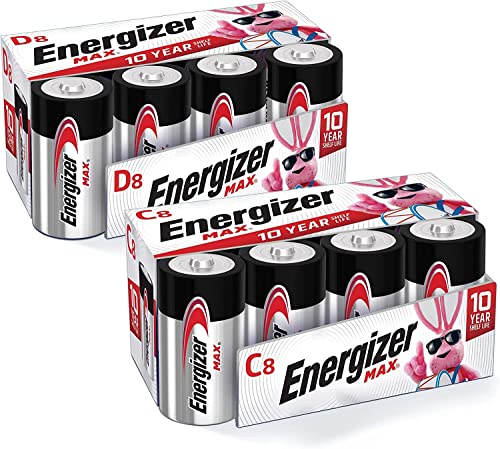 Energizer MAX C Batteries & D Batteries Combo Pack, 8 C and 8 D Batteries (16 Count) - image 1