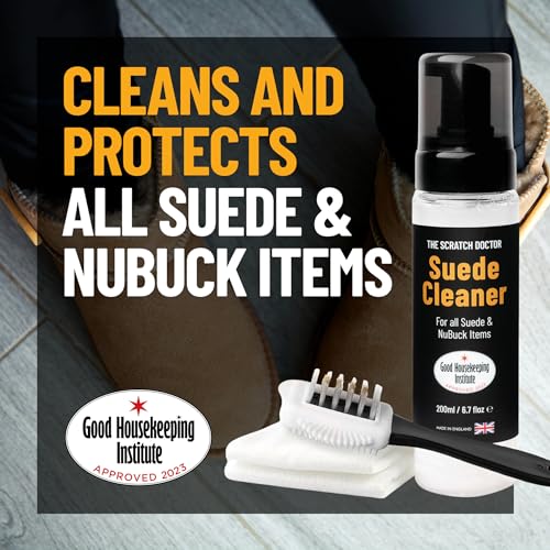 The Leather Clinic Suede & Nubuck Foam Cleaner for Shoes, Boots, Trainers Remove Dirt & Stains Professional Wire Brush & Cleaning Cloth Included (200ml, 6.7floz) - Image 4