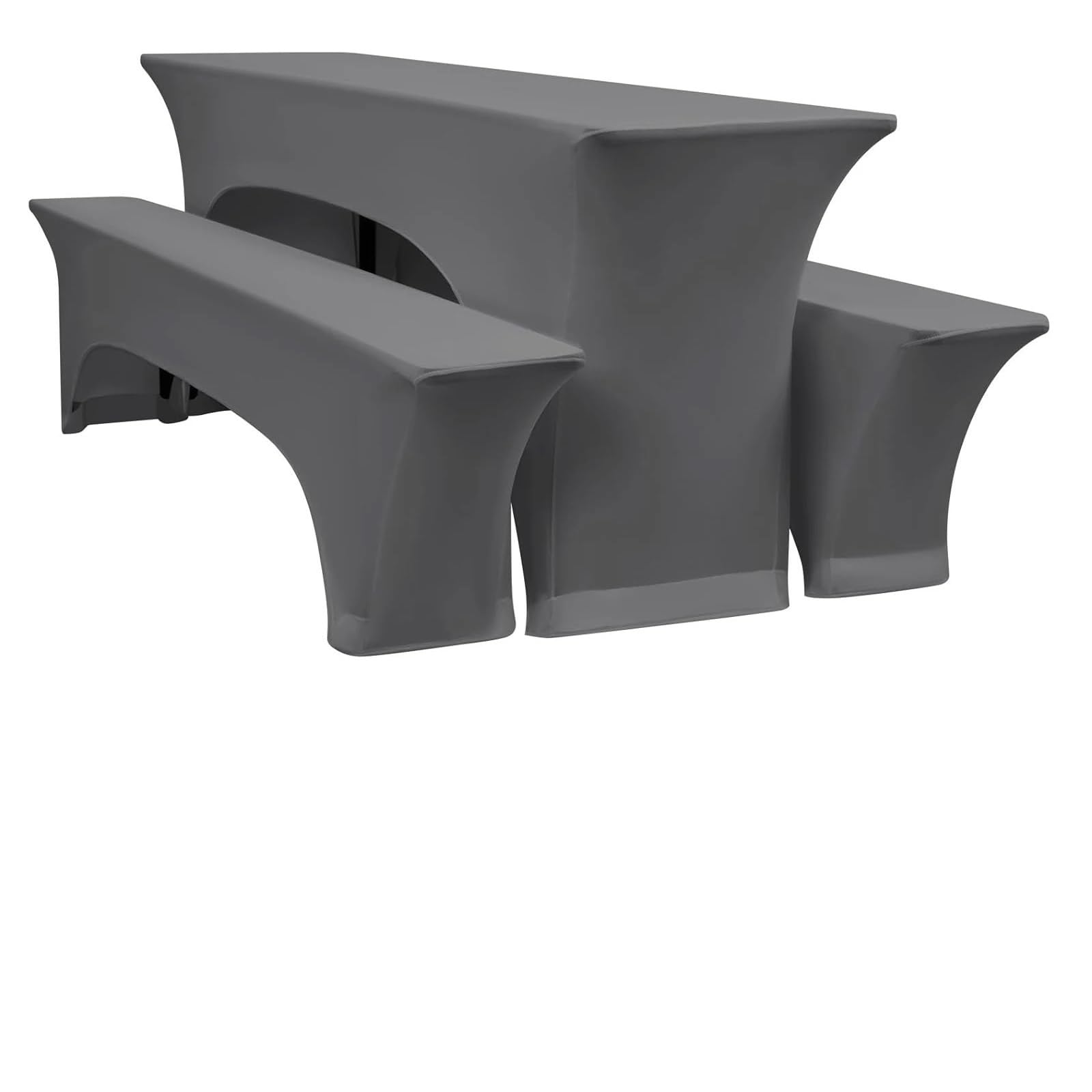 SUBLXPoten Cocktail Table Cover 3Pcs Spandex Table Cover Open Back Fitted Polyester Tablecloth Stretch Washable Tablecover Toppers for Home(Grey,50x220cm)