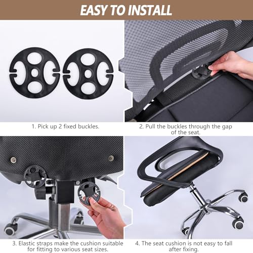 Image of MYFAMIREA 2PCS Car Seat Cushion Pad 1.2 inch Thick Comfort Seat Protector for Car Driver Seat Office Chair Home Use Memory Foam Seat Cushion with Non Slip Bottom, 20'' x 18.5'', Dark Gray