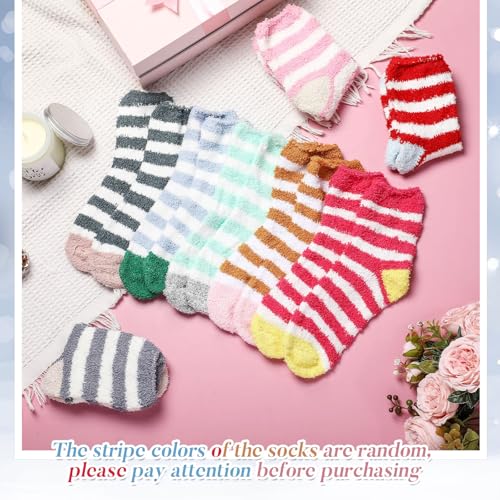 Image of Twistover 12 Pairs Fuzzy Socks Bulk for Women Warm Fluffy Winter Soft Sleep Slipper Socks for Home Outdoor Valentine's Day