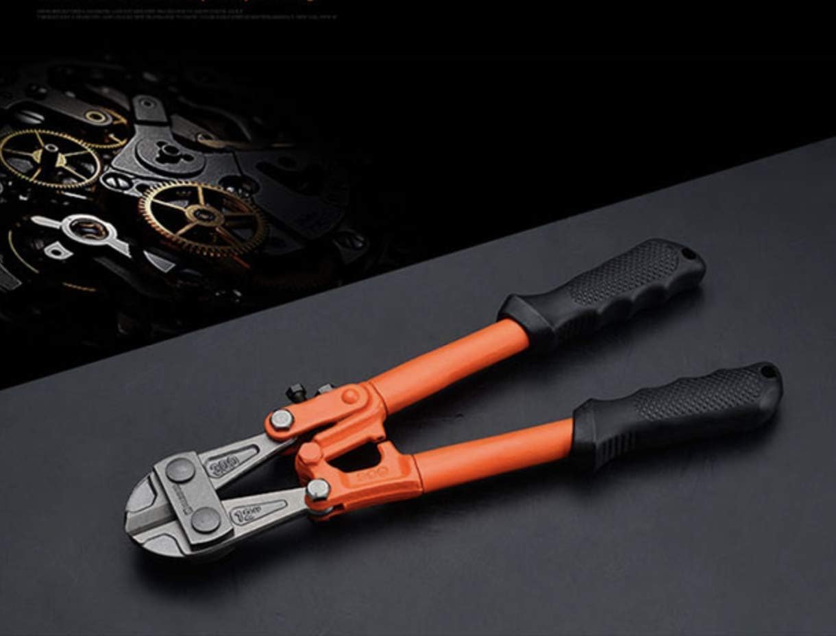 Edward Tools Cortador de pernos de 12 pulgadas, hoja de acero T8 forjado resistente que corta alambre de acero, valla de eslabones de cadena, varillas de metal y tornillos, mango ergonómico de agarre