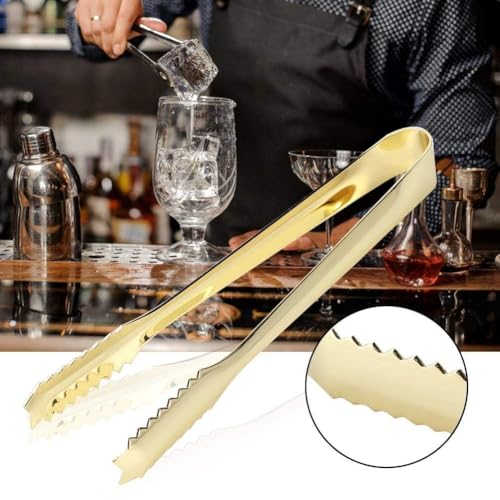 Stainless Steel Gold Ice Tongs - Mini Bar Sugar & Candy Serving Utensil for Appetizers, Salads, and Ice Buckets (Elegant Gold Finish) - Image 3